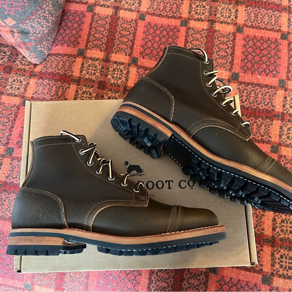 Truman Boot Co, Olive Waxed Flesh, Size 8.5D